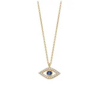 14K Gold evil eye pendant