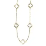 Five Clover Necklace White