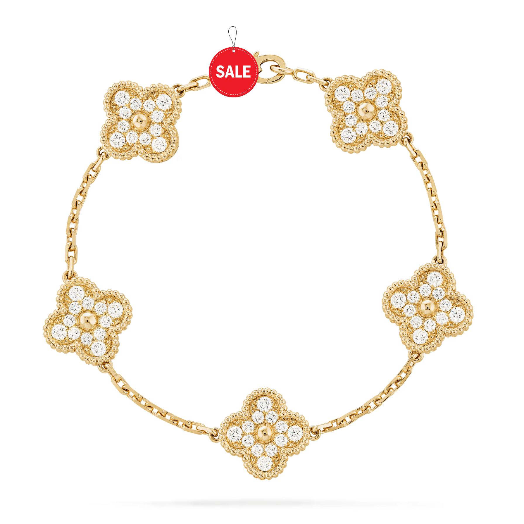 Your paragraph text (2) 5 motifs Vintage Alhambra bracelet 5 clover