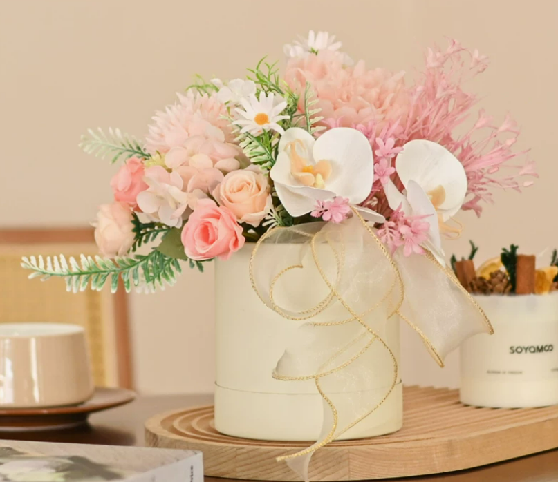 Artificial Flower Arrangement with Ceramic Vase - Image 11