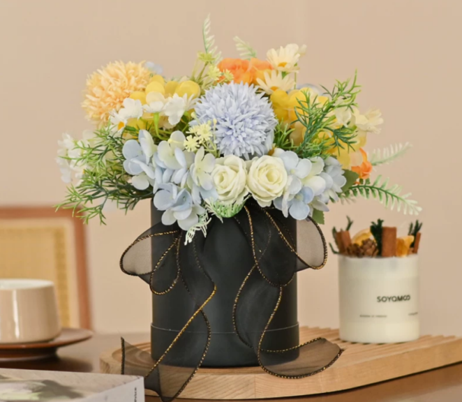 Artificial Flower Arrangement with Ceramic Vase